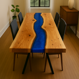 Live Edge Red Oak Epoxy River Table