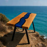 Live Edge Red Oak Epoxy River Table