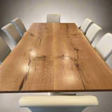 Live Edge White Oak Bookmatch Dining Table