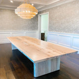 Live Edge White Oak Bookmatch Dining Table