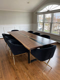 Live Edge River Black Walnut Dining Table
