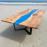 Live Edge Epoxy River Spalted Maple Dining Table