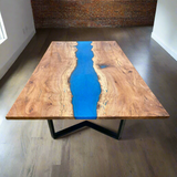 Live Edge Epoxy River Spalted Maple Dining Table