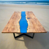 Live Edge Epoxy River Spalted Maple Dining Table