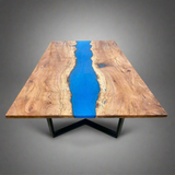Live Edge Epoxy River Spalted Maple Dining Table