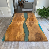 Live Edge Sycamore Epoxy River Table