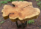 Live Edge Cedar Round Coffee Table