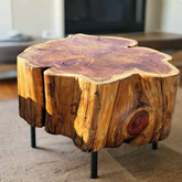 Live Edge Cedar Round Coffee Table