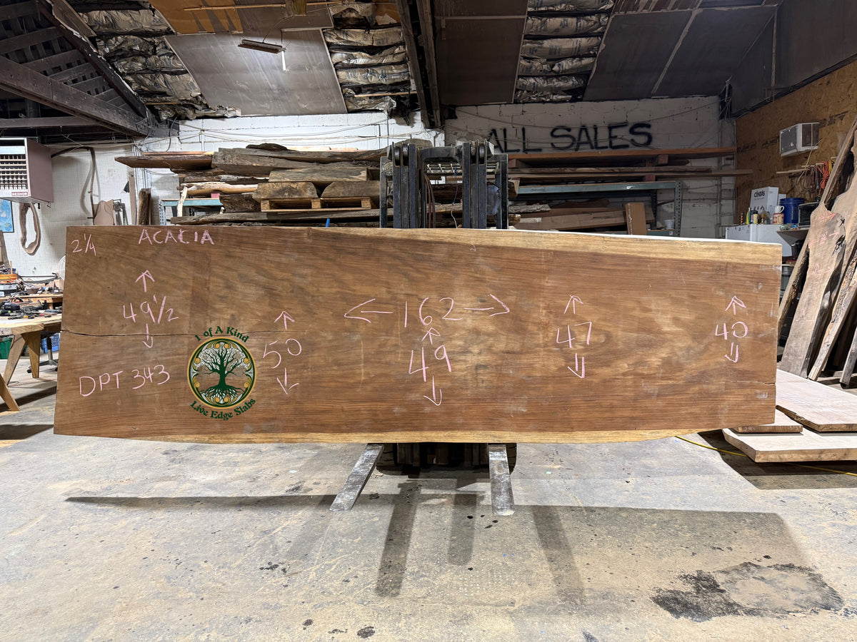 Live Edge Acacia Slab 162”L x 47”W x 2.25”T   DPT 343