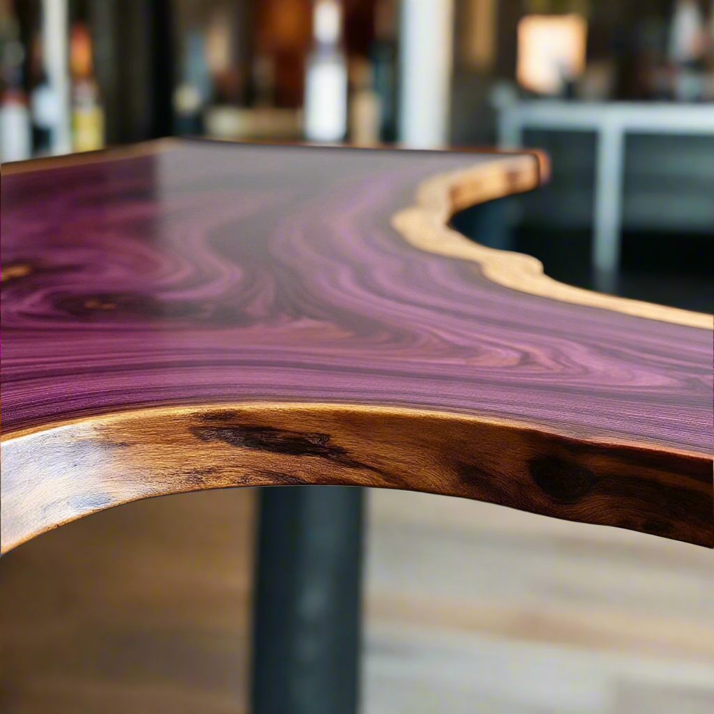 Live Edge Purpleheart Bar Top