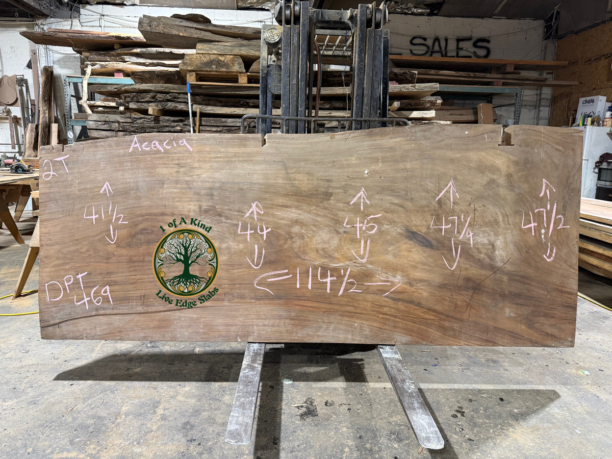 Live Edge Acacia Slab 114”L x 45”W x 2”T   DPT 469