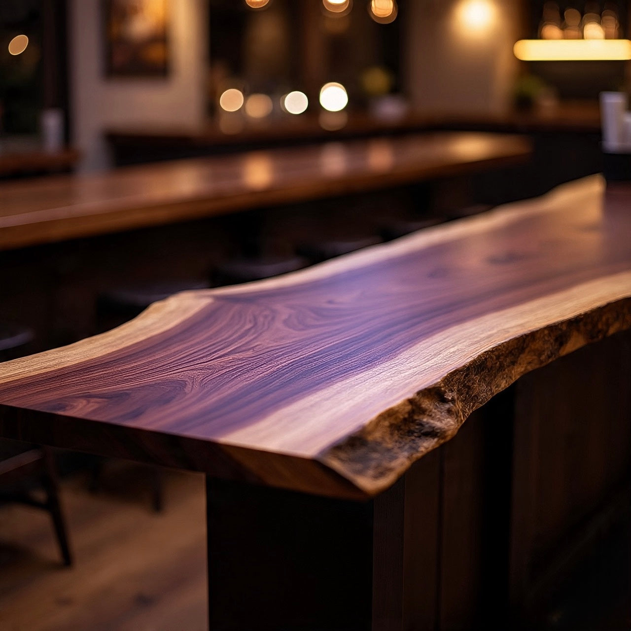 Live Edge Purpleheart Bar Top