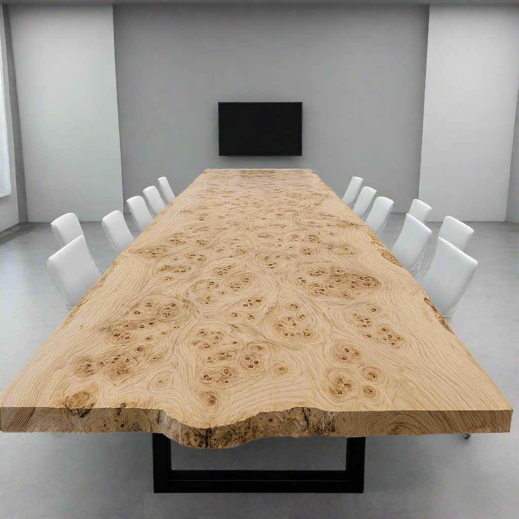 Live Edge Mapa Burl Conference Table