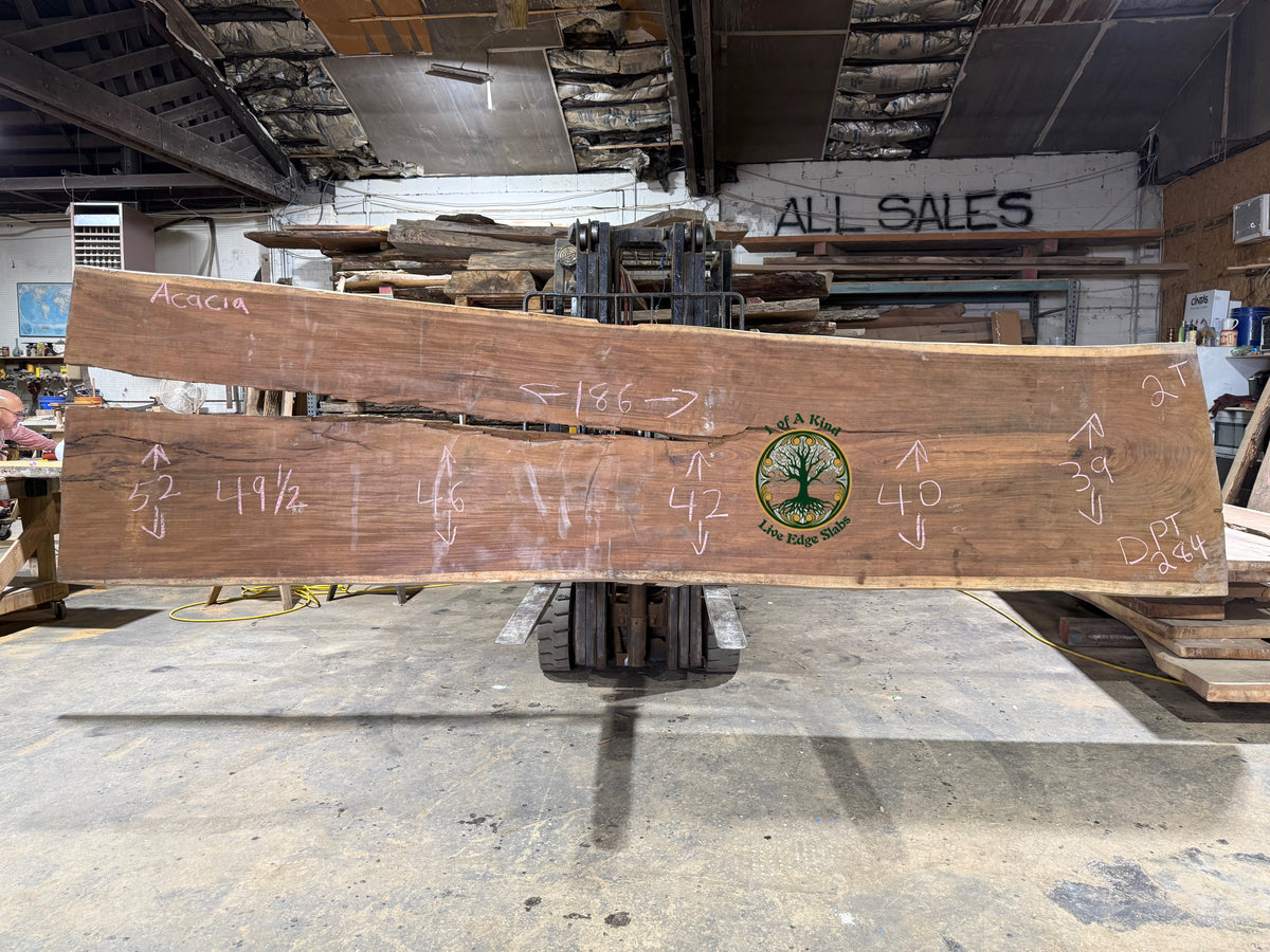 Live Edge Acacia Slab 186”L x 45”W x 2”T   DPT 284