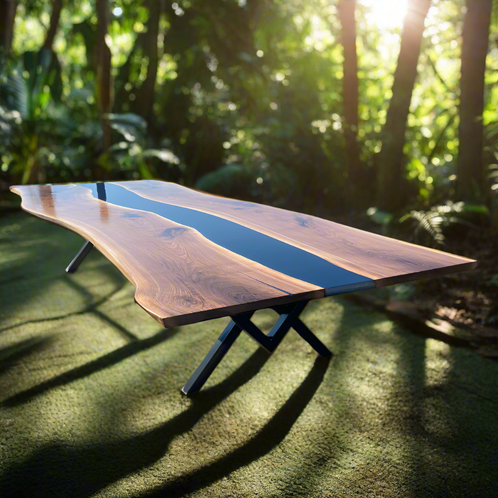 Live Edge River Black Walnut Dining Table