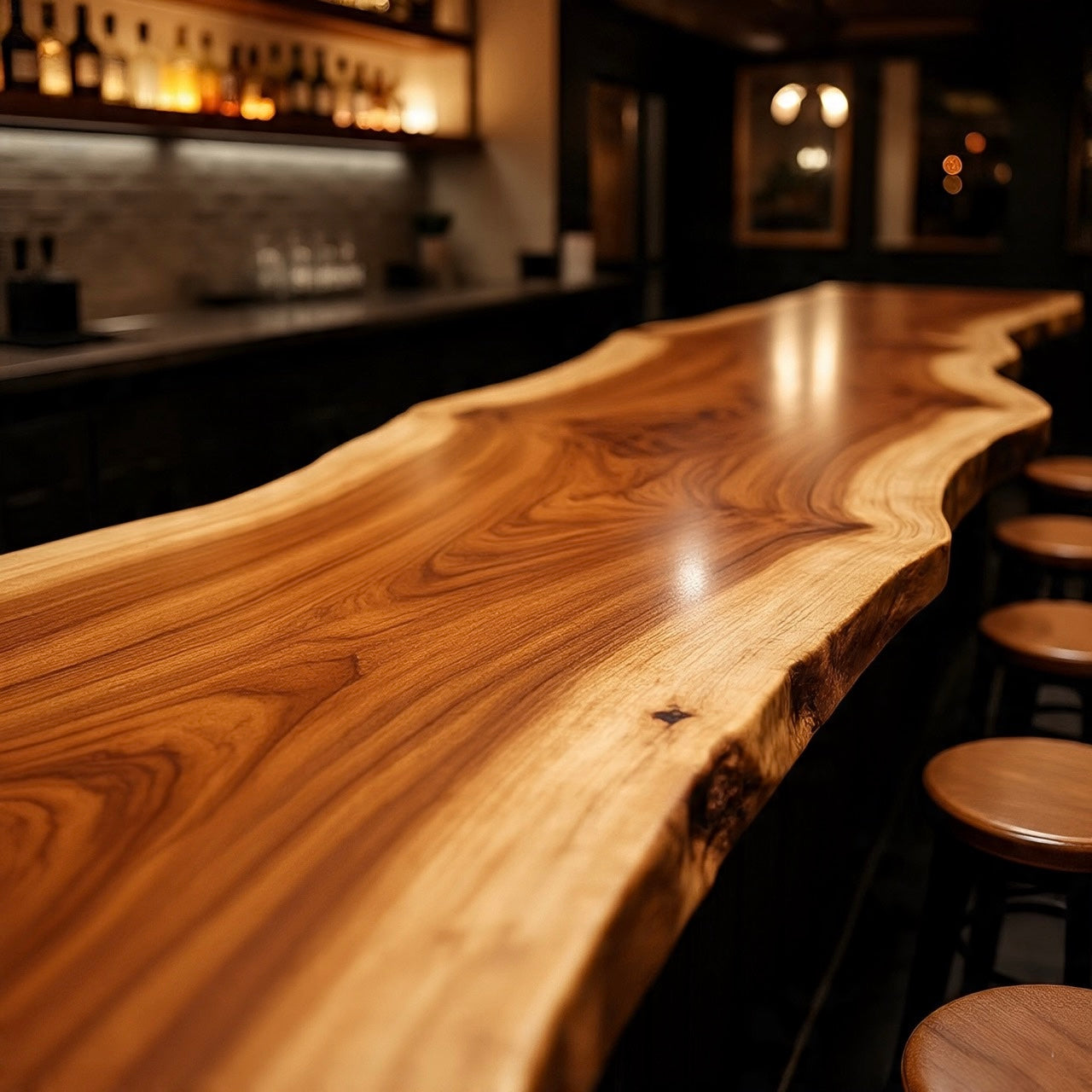 Live Edge Parota Bar Top