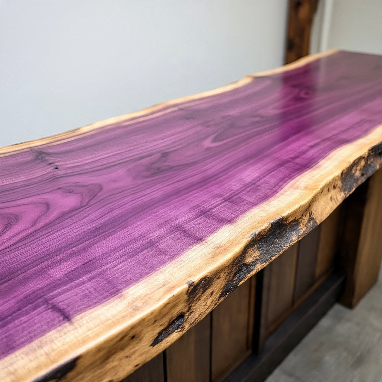 Live Edge Purpleheart Bar Top