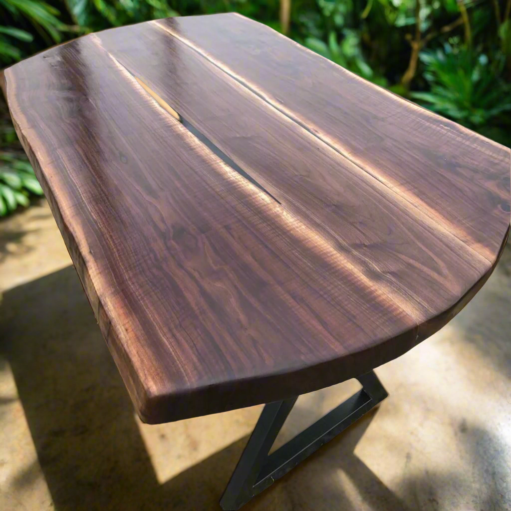 Live Edge Jointed Black Walnut Dining Table
