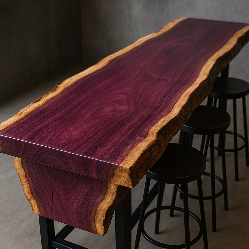 Live Edge Purpleheart Desk