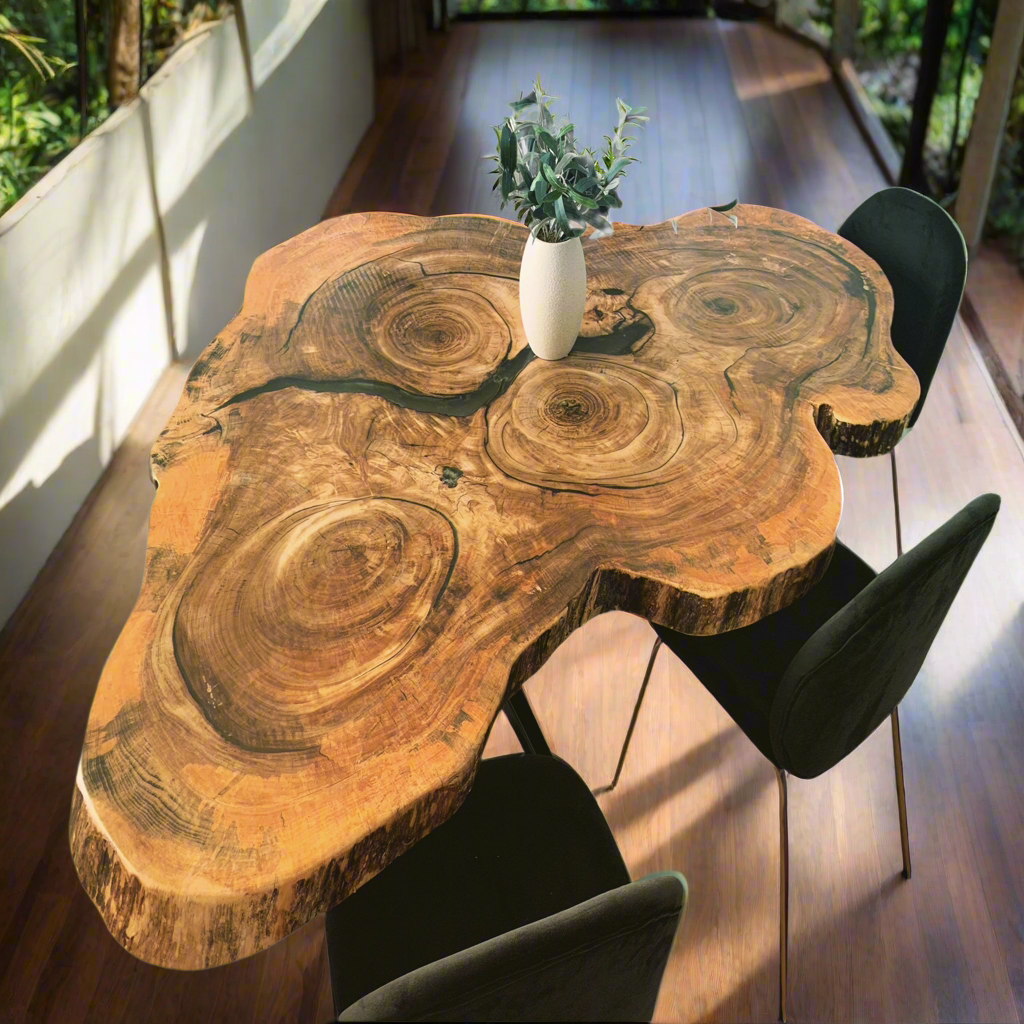 Live Edge Cottonwood Round Dining Table