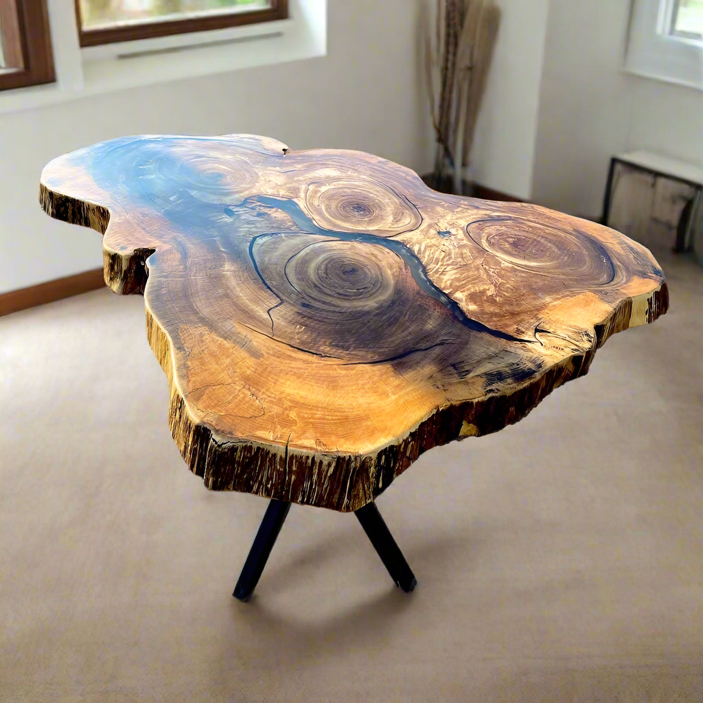 Live Edge Cottonwood Round Dining Table
