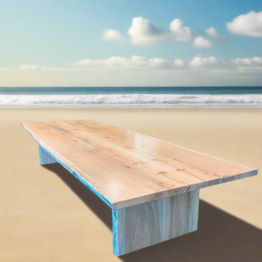 Live Edge White Oak Bookmatch Dining Table