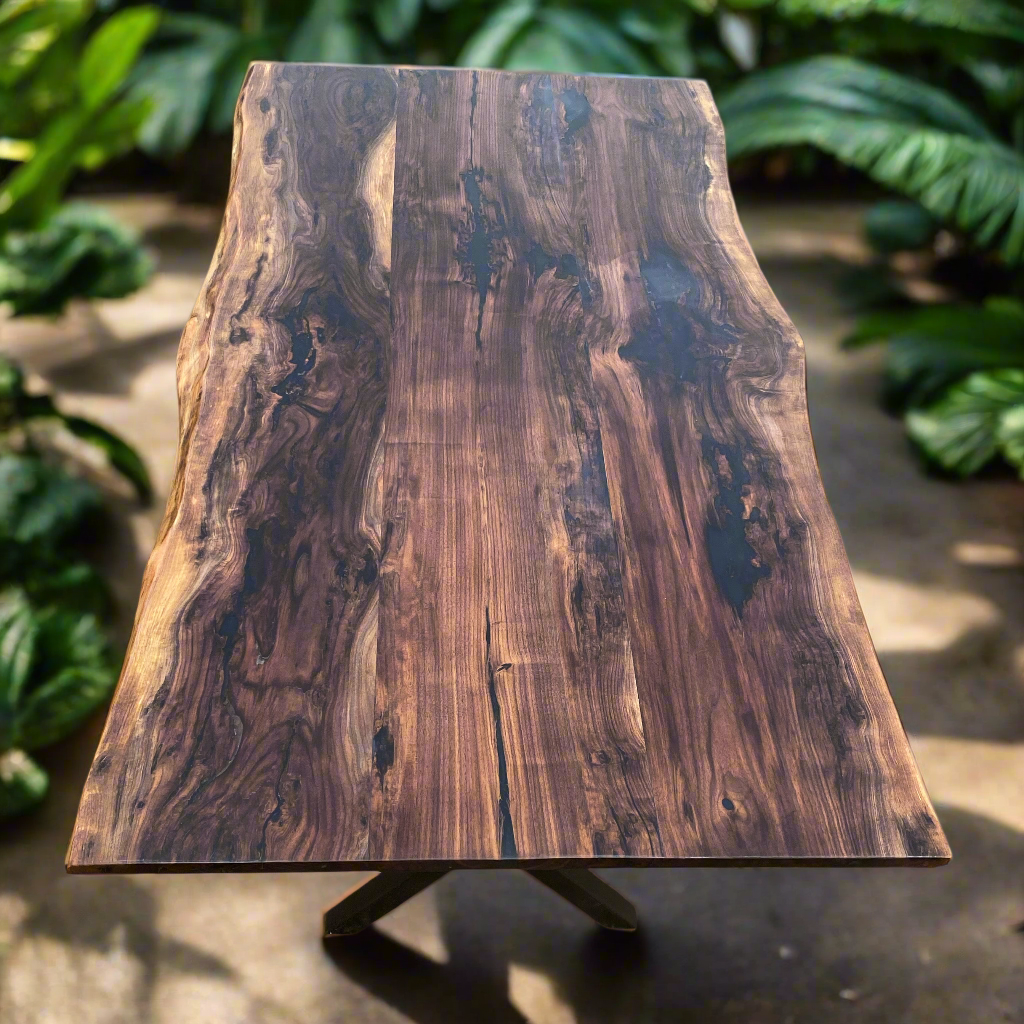 Live Edge Jointed Black Walnut Dining Table