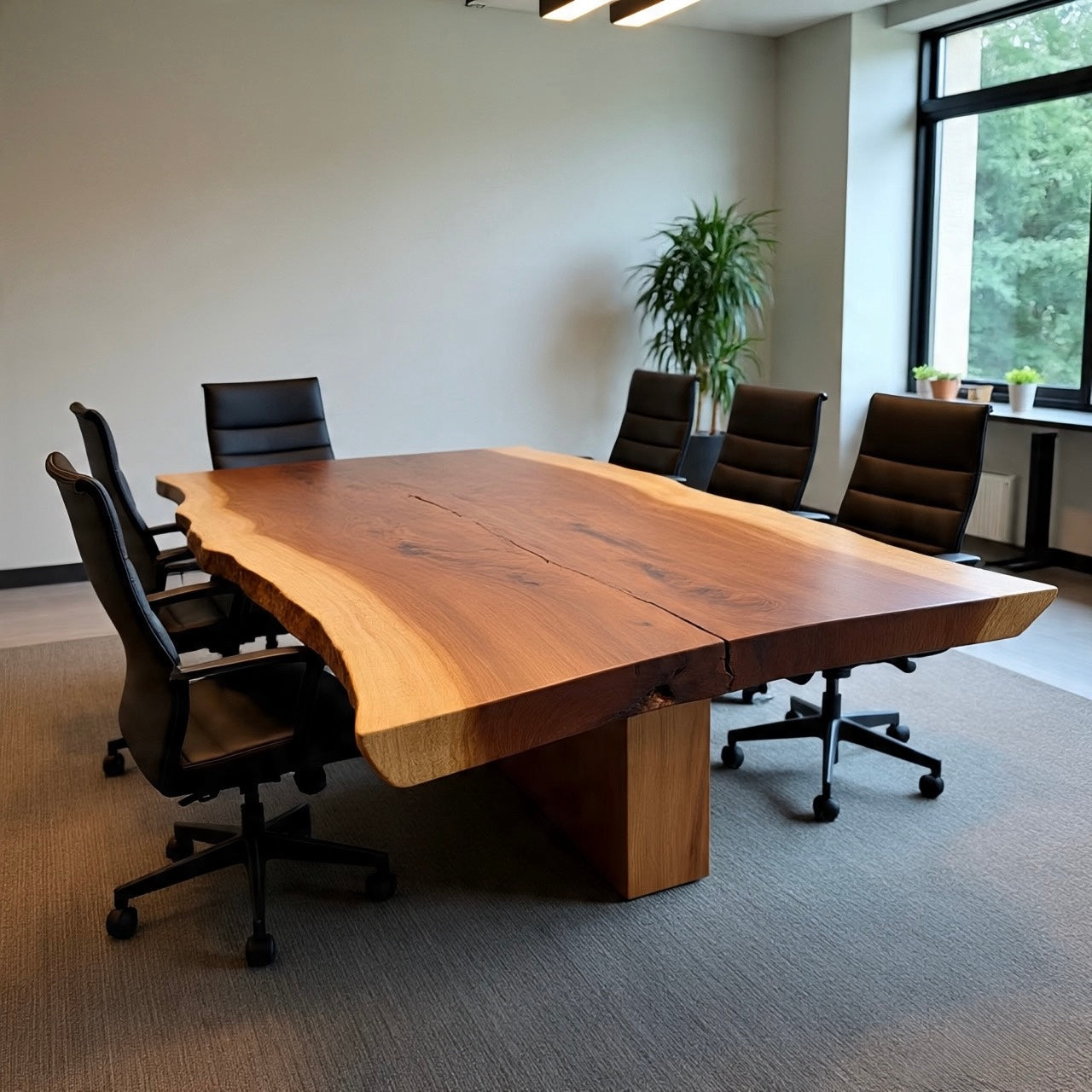 Live Edge Red Oak Conference Table
