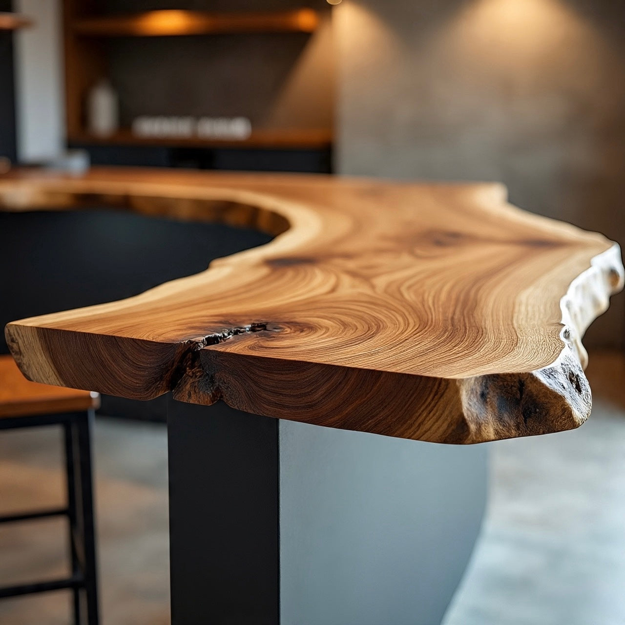 Live Edge Elm Bar Top