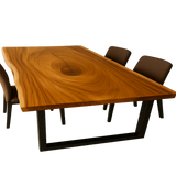 Live Edge Bookmatch Teak Dining Table