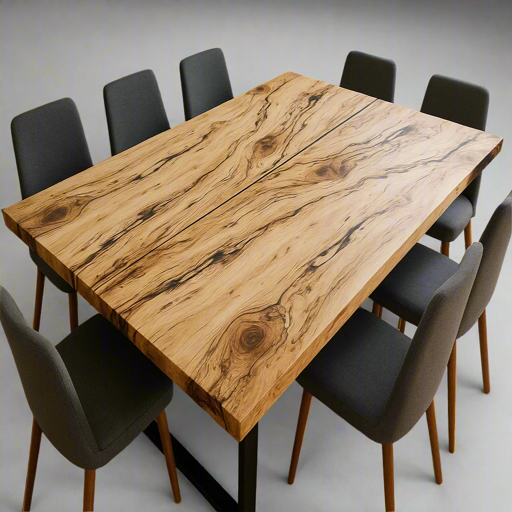 Live Edge Bookmatch Spalted Maple Dining Table