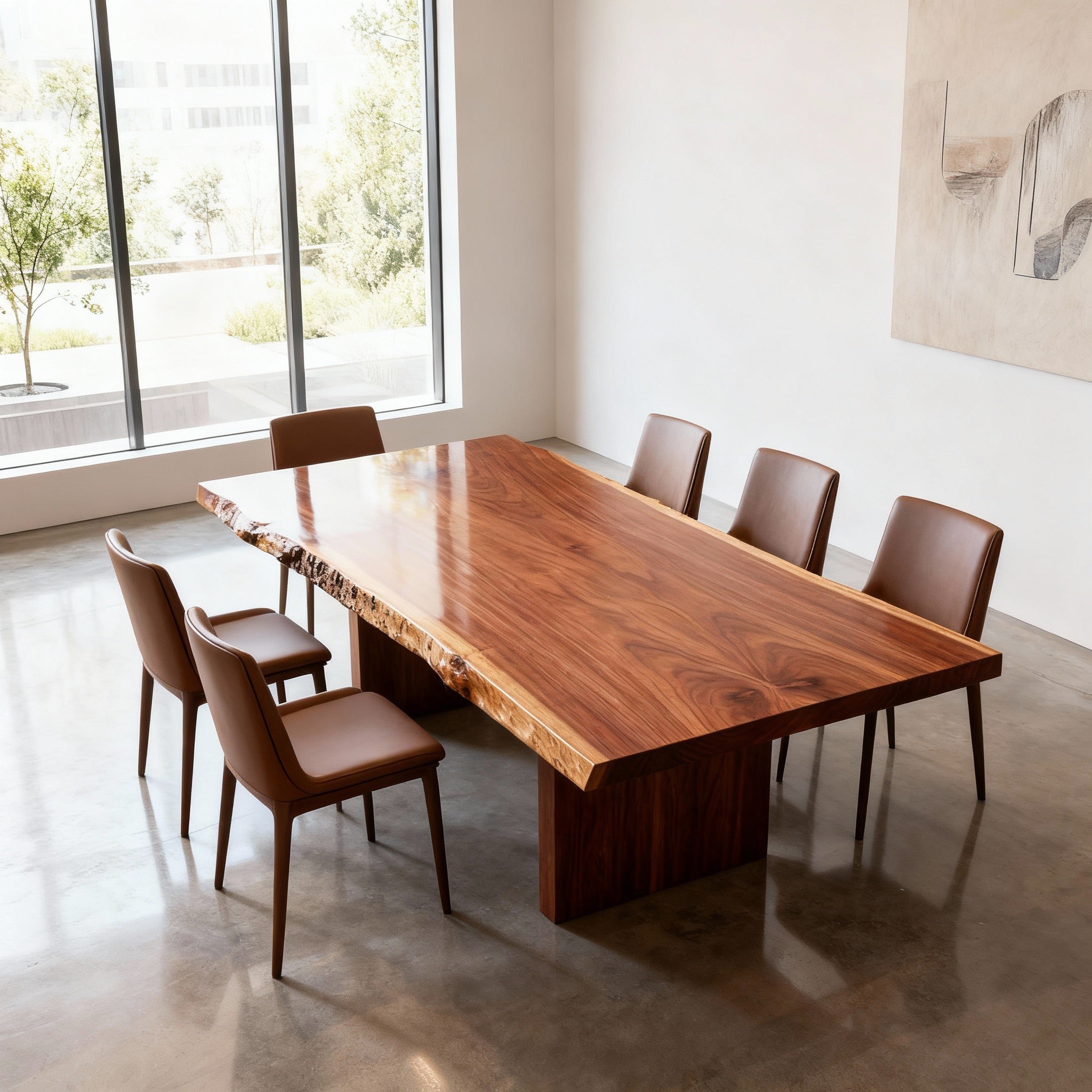 Live Edge Bookmatch Red Oak Dining Table