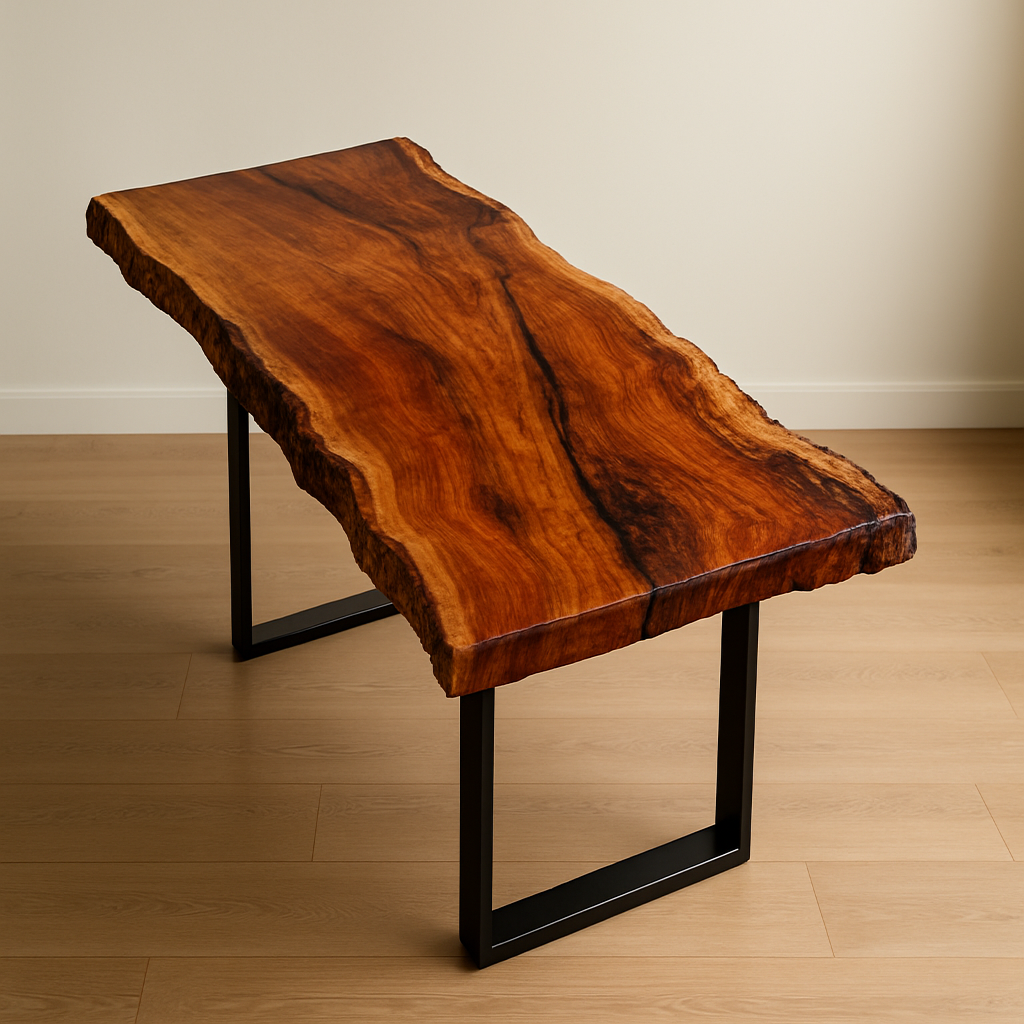 Live Edge Cottonwood Single Slab Dining Table