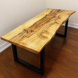 Live Edge Beetle Killed Pine Single Slab Dining Table