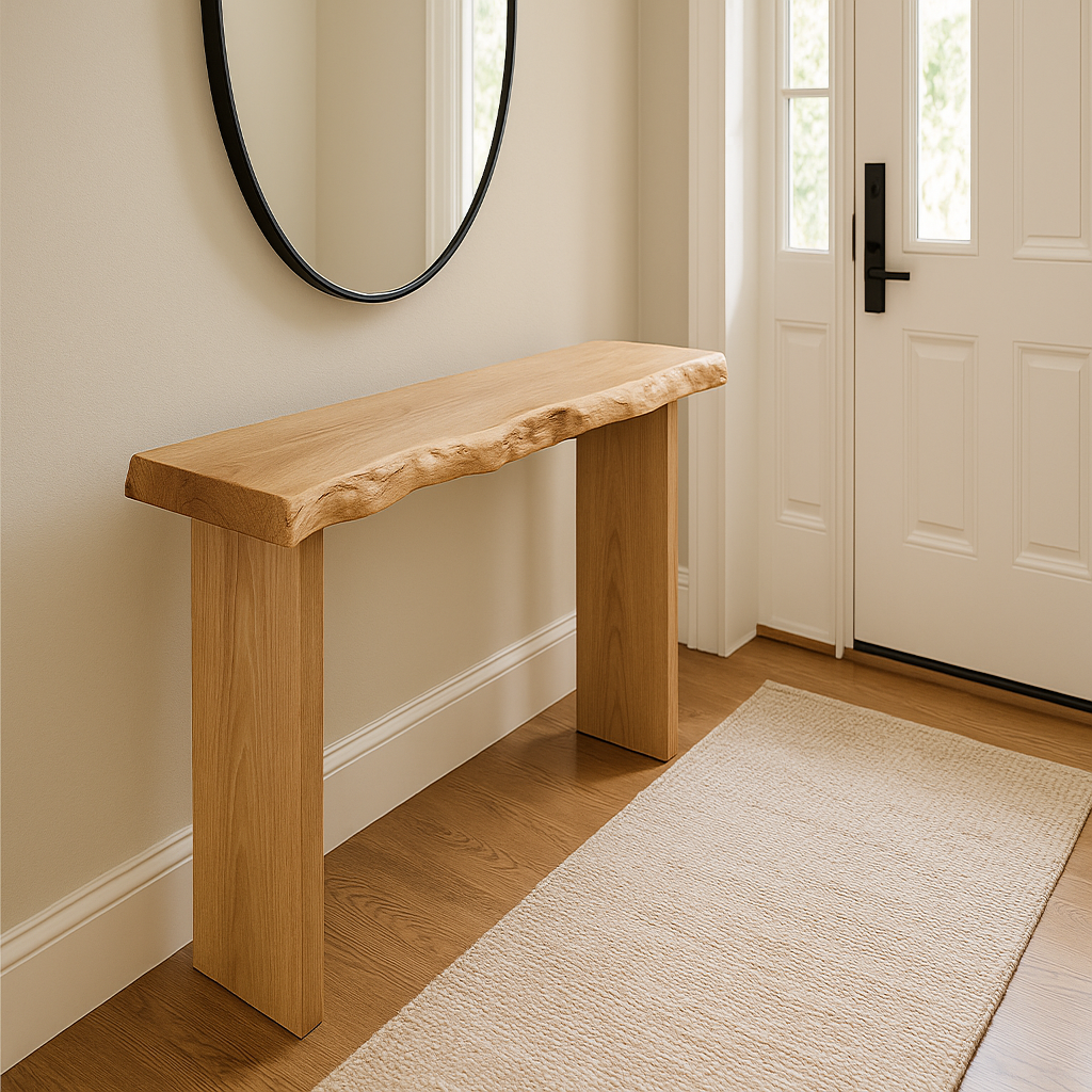 Live Edge White Oak Console Table