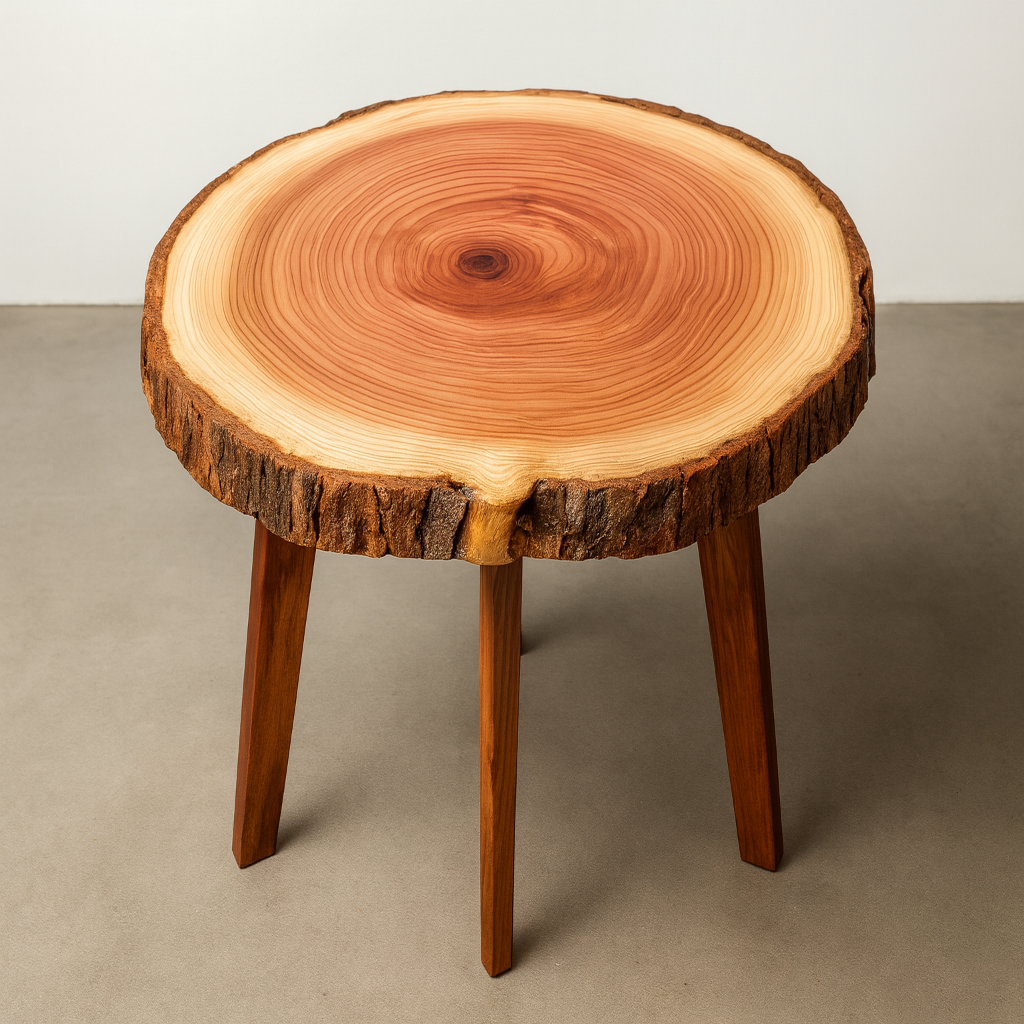 Round Red Oak Dining Table