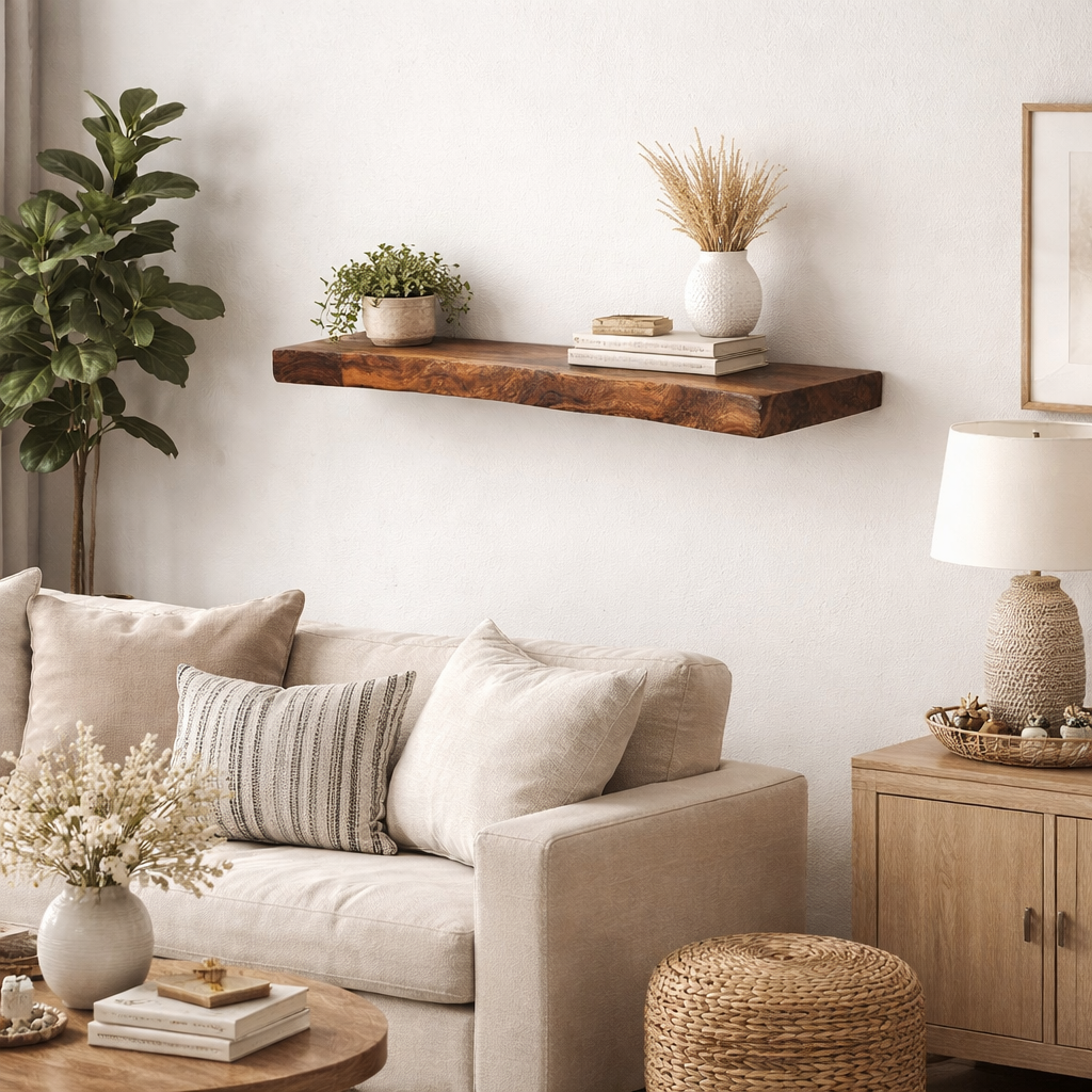 Live Edge Black Walnut Shelving