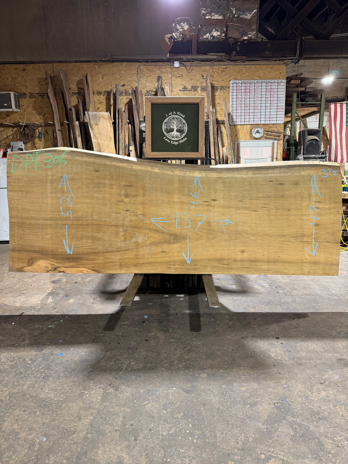 Live Edge Acacia Slab 135”Lx50”Wx3”T