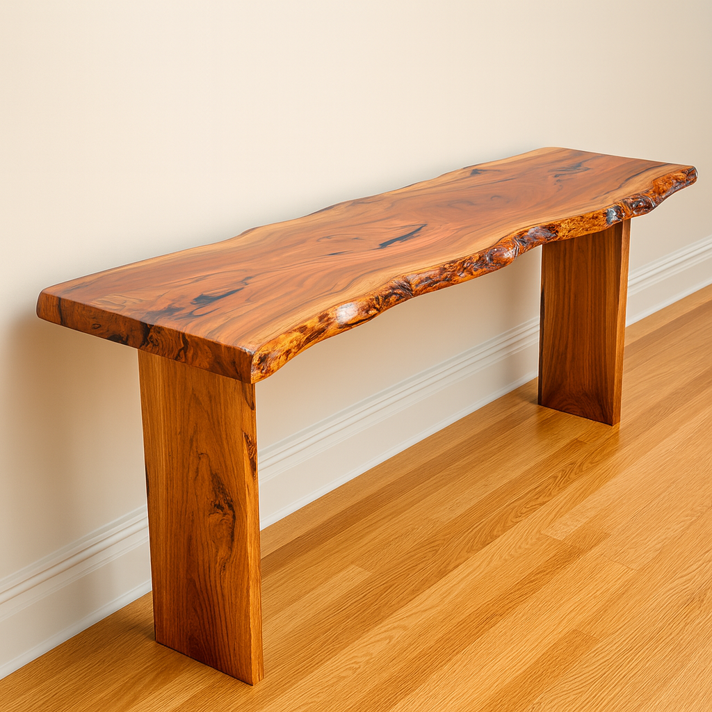 Live Edge Copper Beech Console Table
