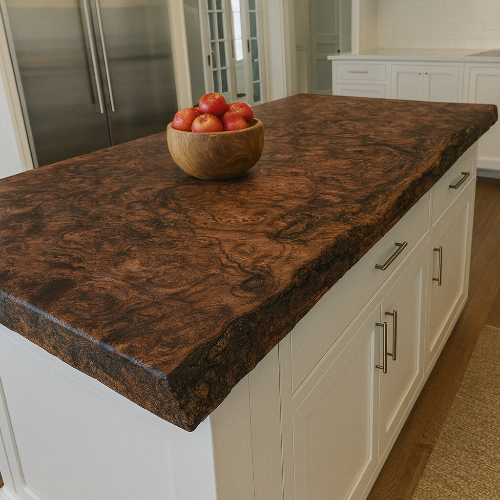 Live Edge Black Walnut Burl Countertop