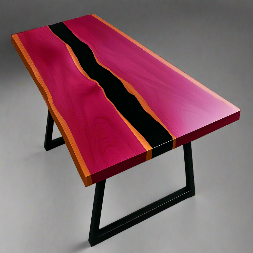 Live Edge Epoxy River Purpleheart Dining Table