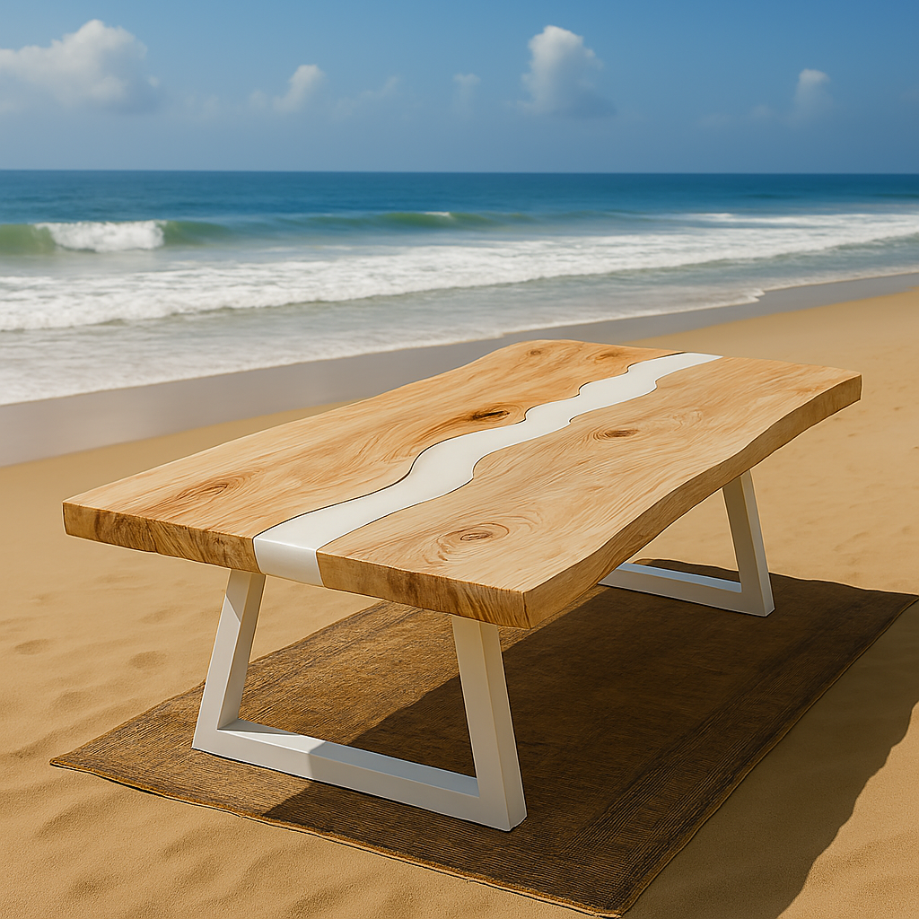 Live Edge Hickory Epoxy River Table