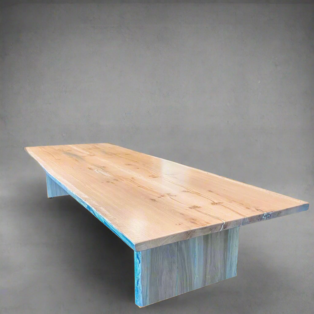 Live Edge White Oak Bookmatch Dining Table