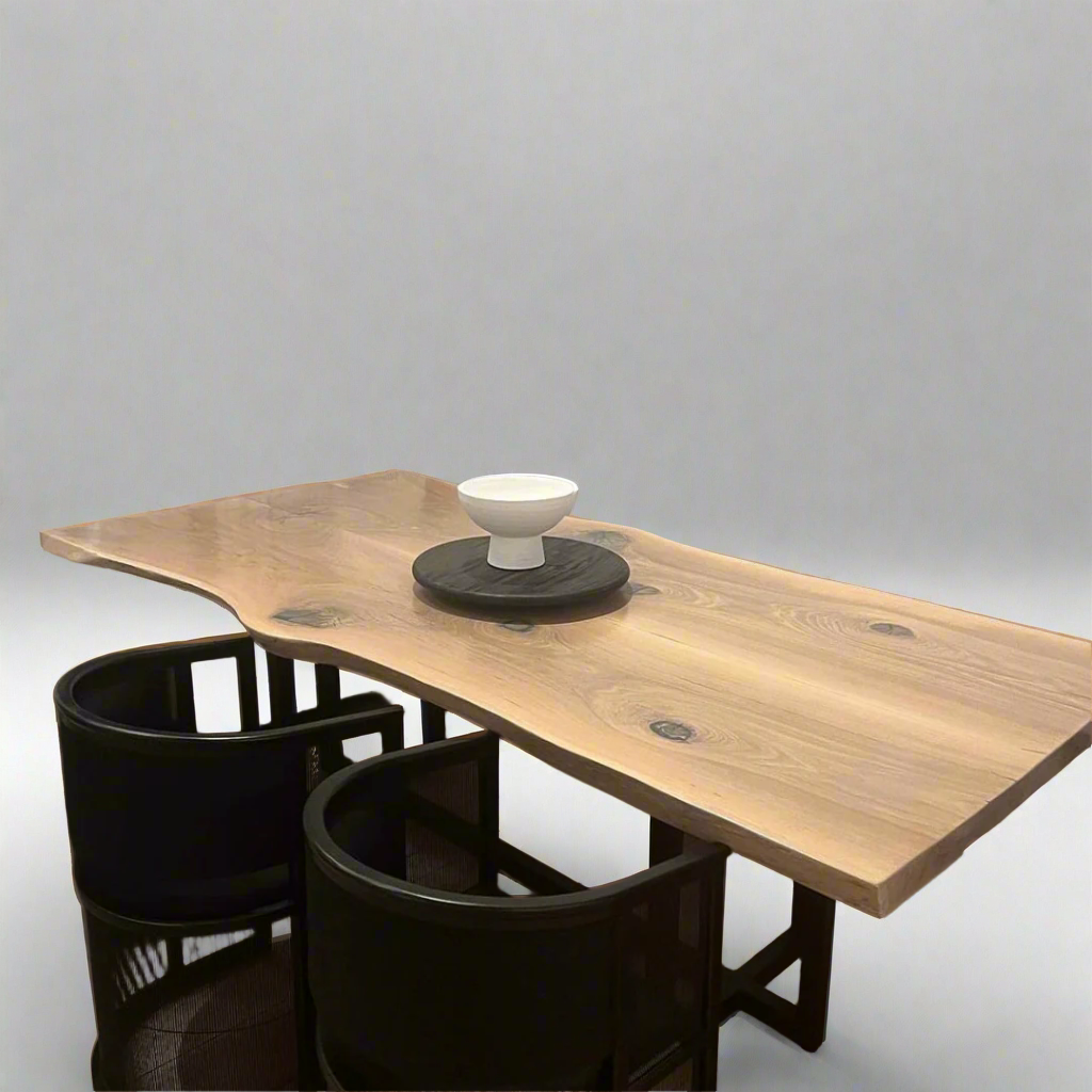 Live Edge White Oak Bookmatch Dining Table