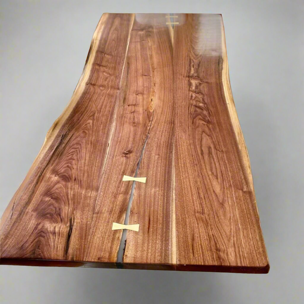 Live Edge Jointed Black Walnut Dining Table