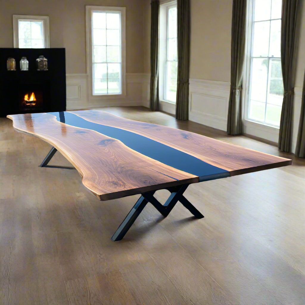 Live Edge River Black Walnut Dining Table
