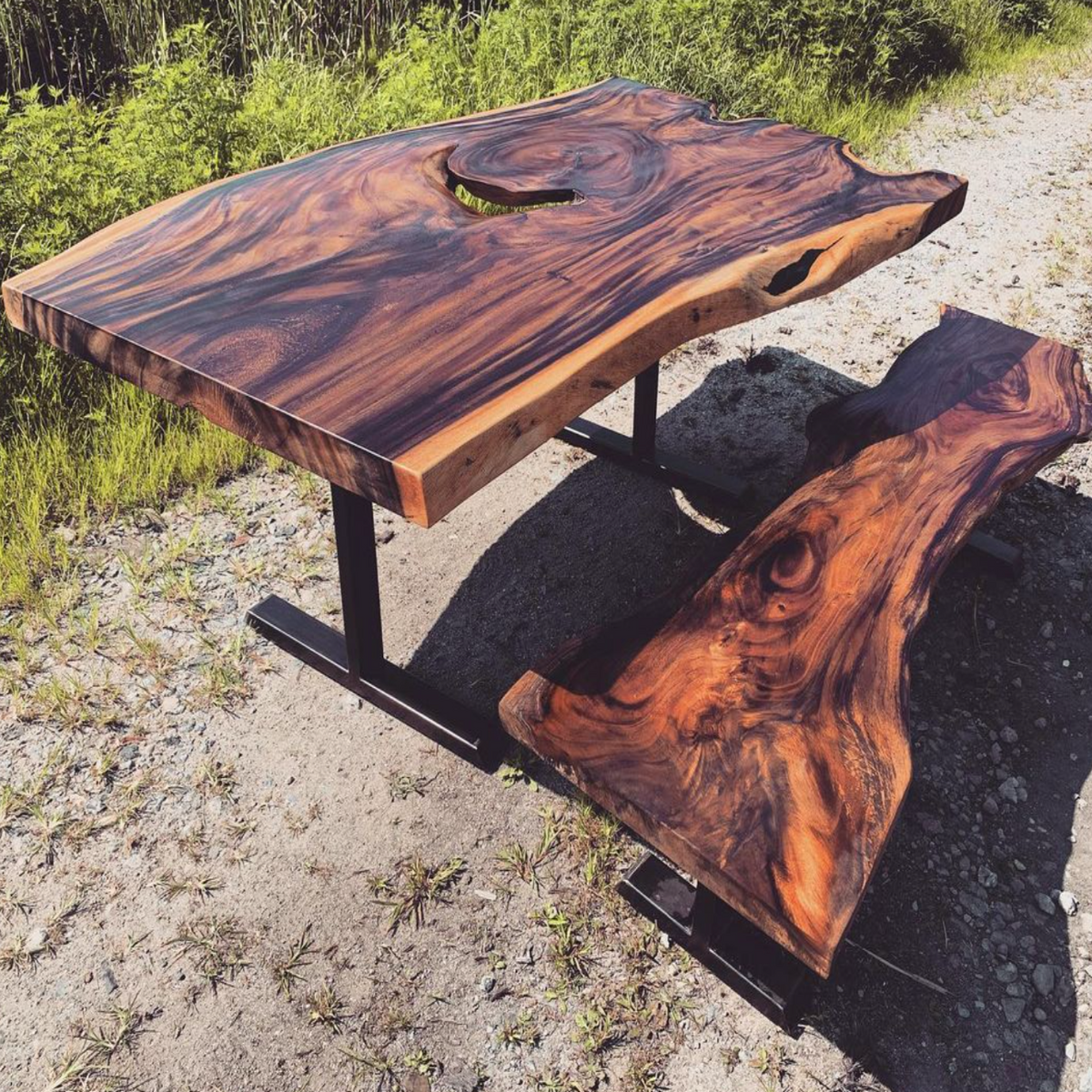 Live Edge Acacia Bench