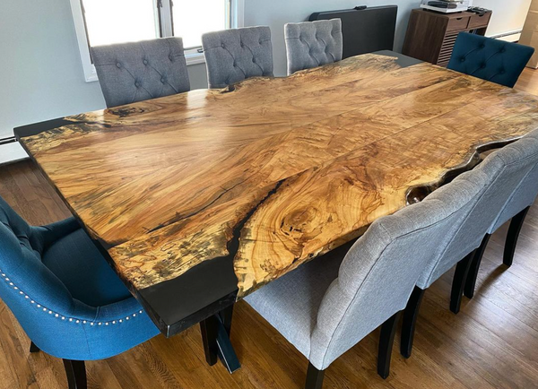 96 x 48 Epoxy Resin Table Top Stunning Live Edge Design for Dining &  Office