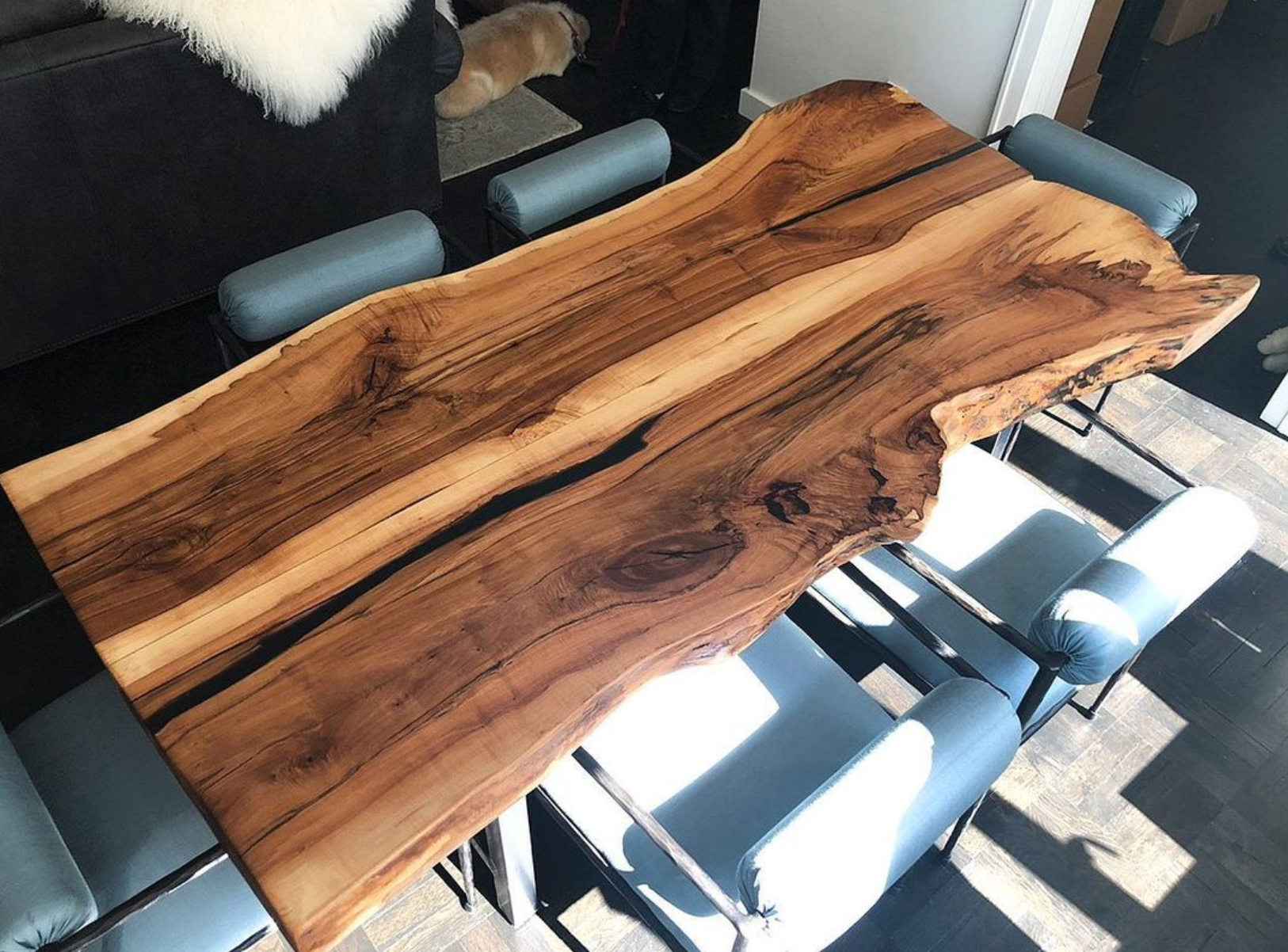 Live Edge Bookmatch Maple Dining Table