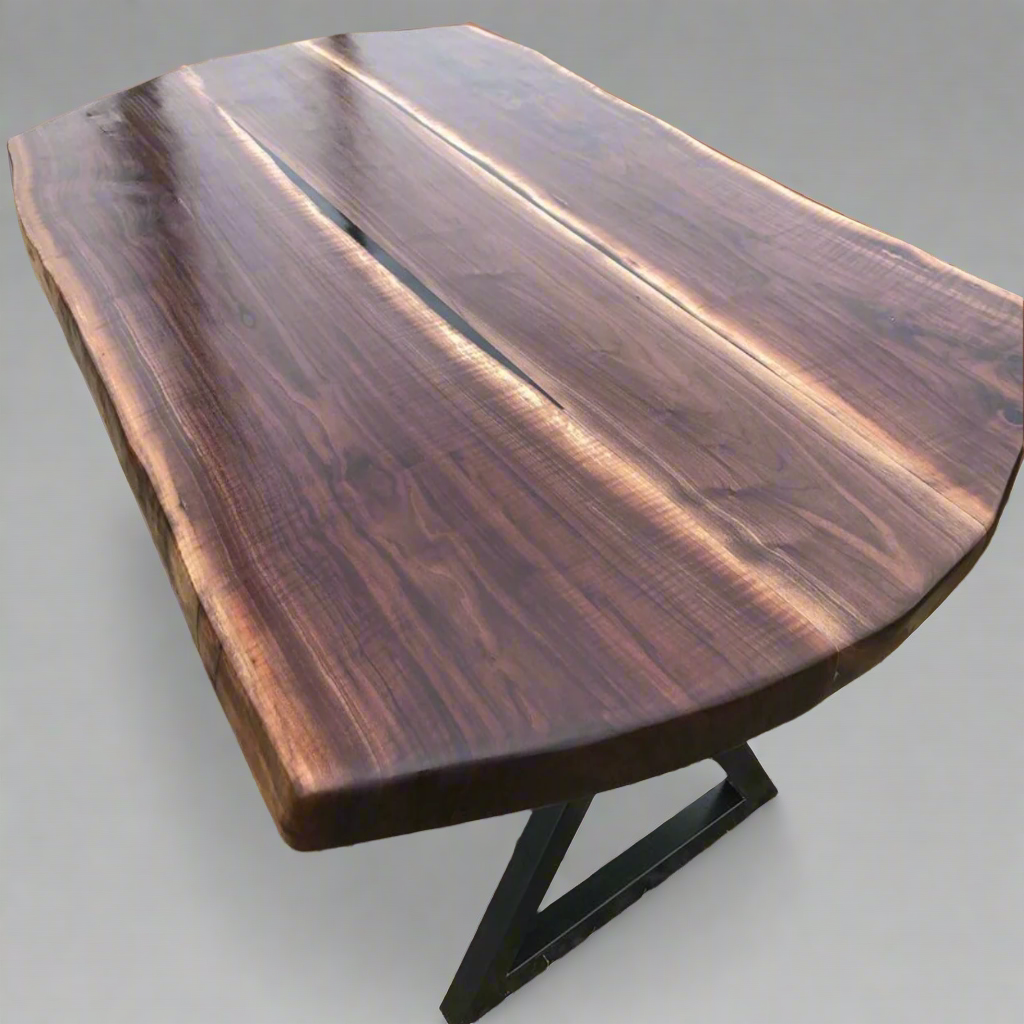 Live Edge Jointed Black Walnut Dining Table